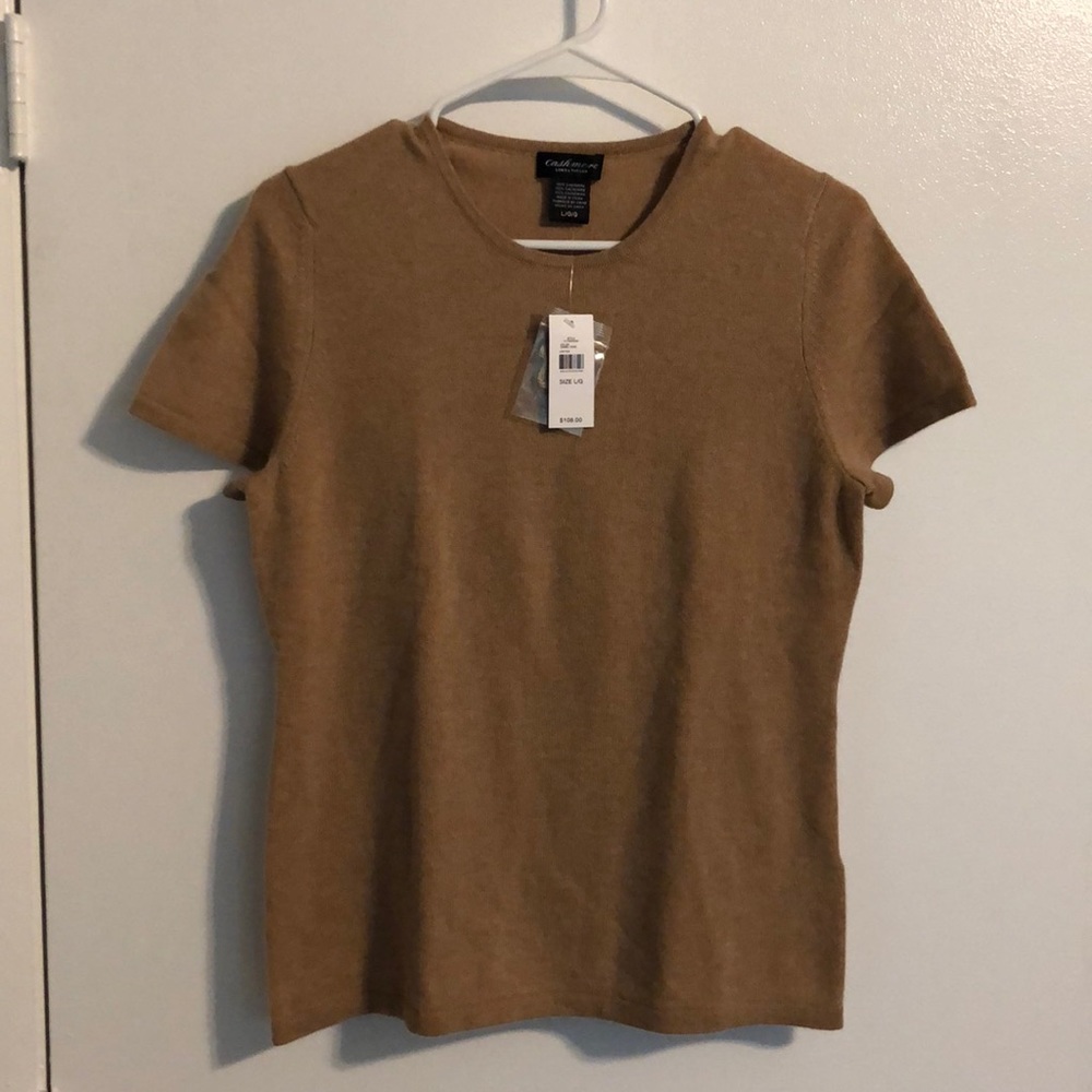 Lord & Taylor Tan Cashmere Top - L